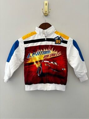 Disney Pixar Cars Lightning McQueen Racing Jacket Boys 4T Zip Up Disney Cars